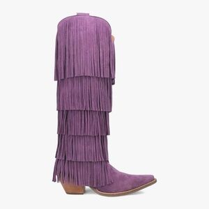 DiNGO purple, fringe boot, NWT